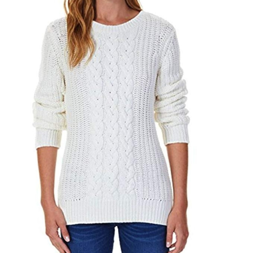 Nautica Cable Knit Sweater (white)